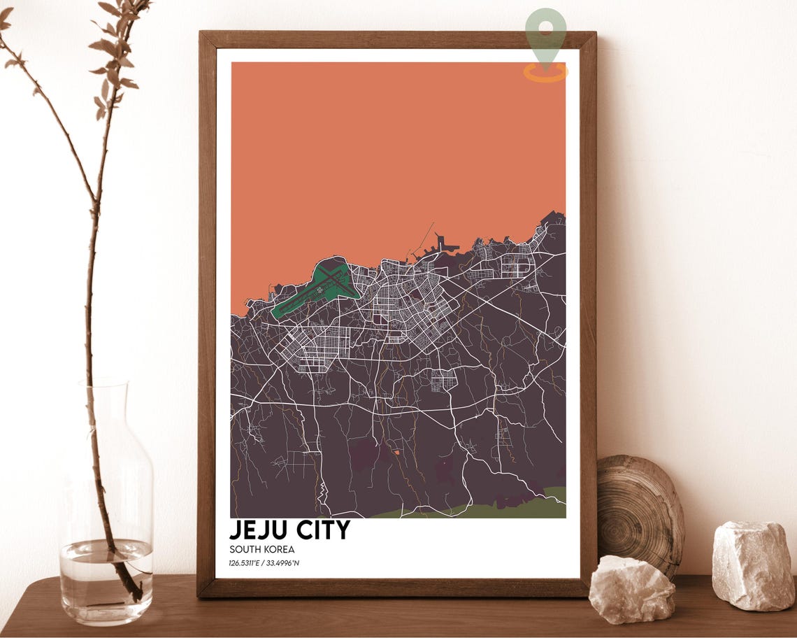 Jeju City Map Jeju City Map Print Jeju City Wall Art Jeju City Travel Poster Jeju City Poster Jeju City Photo Jeju City South Korea - Image 5