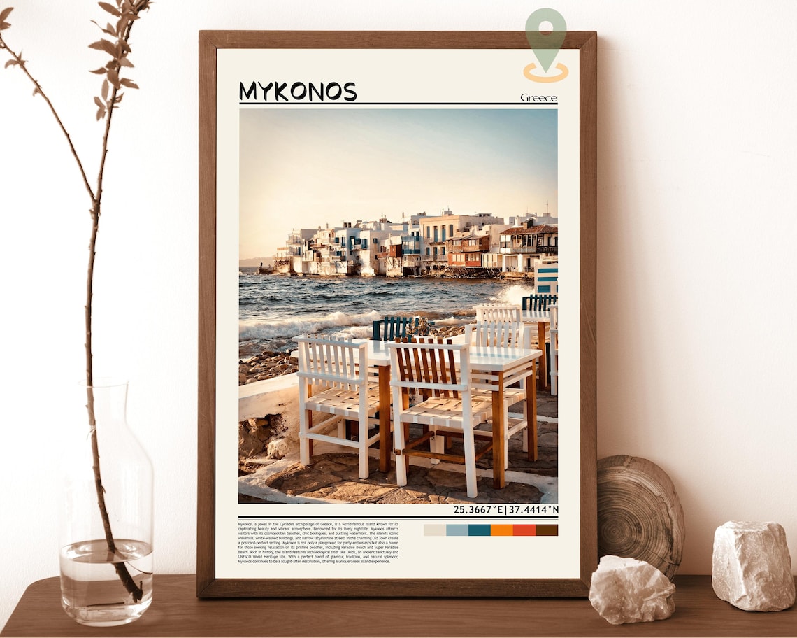 Mykonos Print Mykonos Wall Art Mykonos Poster Mykonos Photo Mykonos Poster Print Mykonos Wall Dcor Mykonos Travel Poster