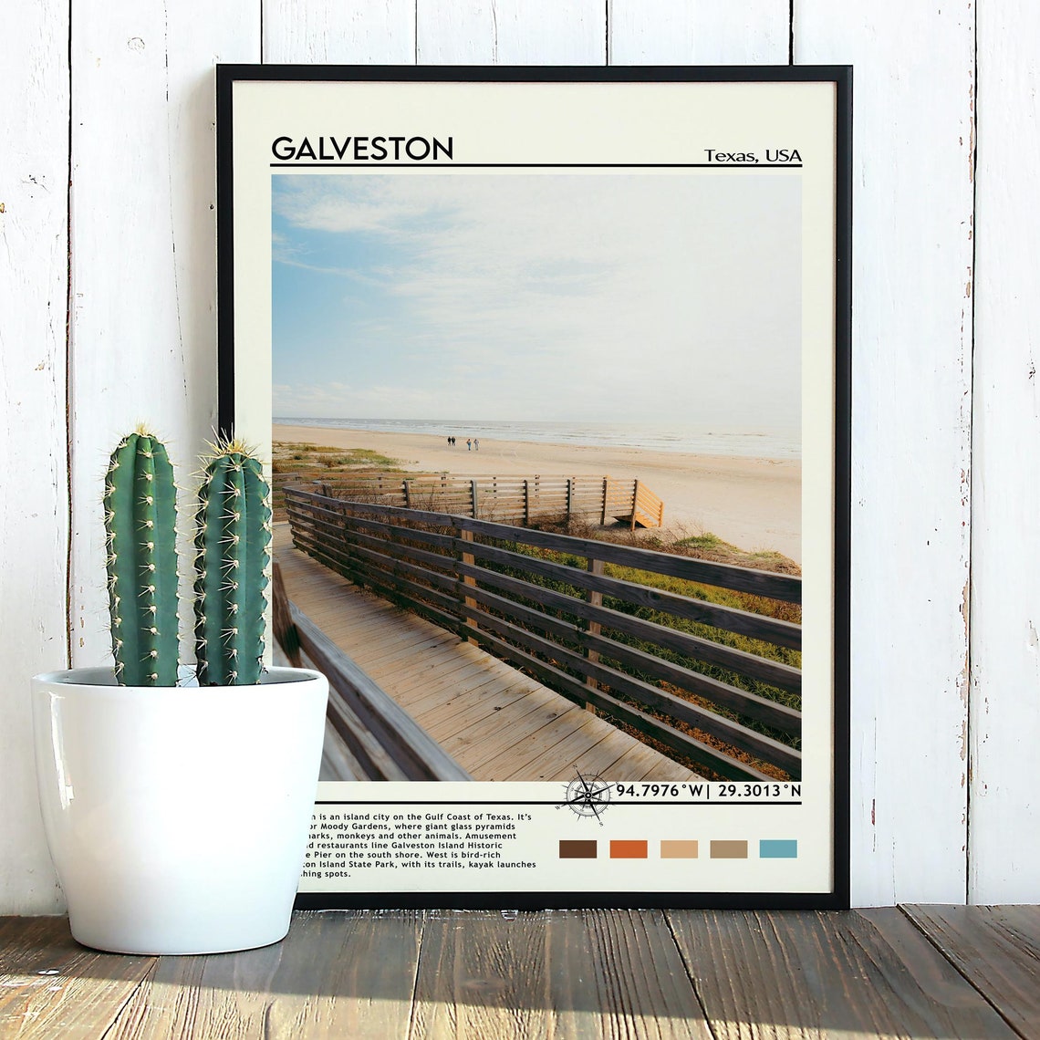 Galveston Print Galveston Art Galveston Poster Galveston Photo Galveston Poster Print Galveston Painting Texas Travel Poster - Image 3