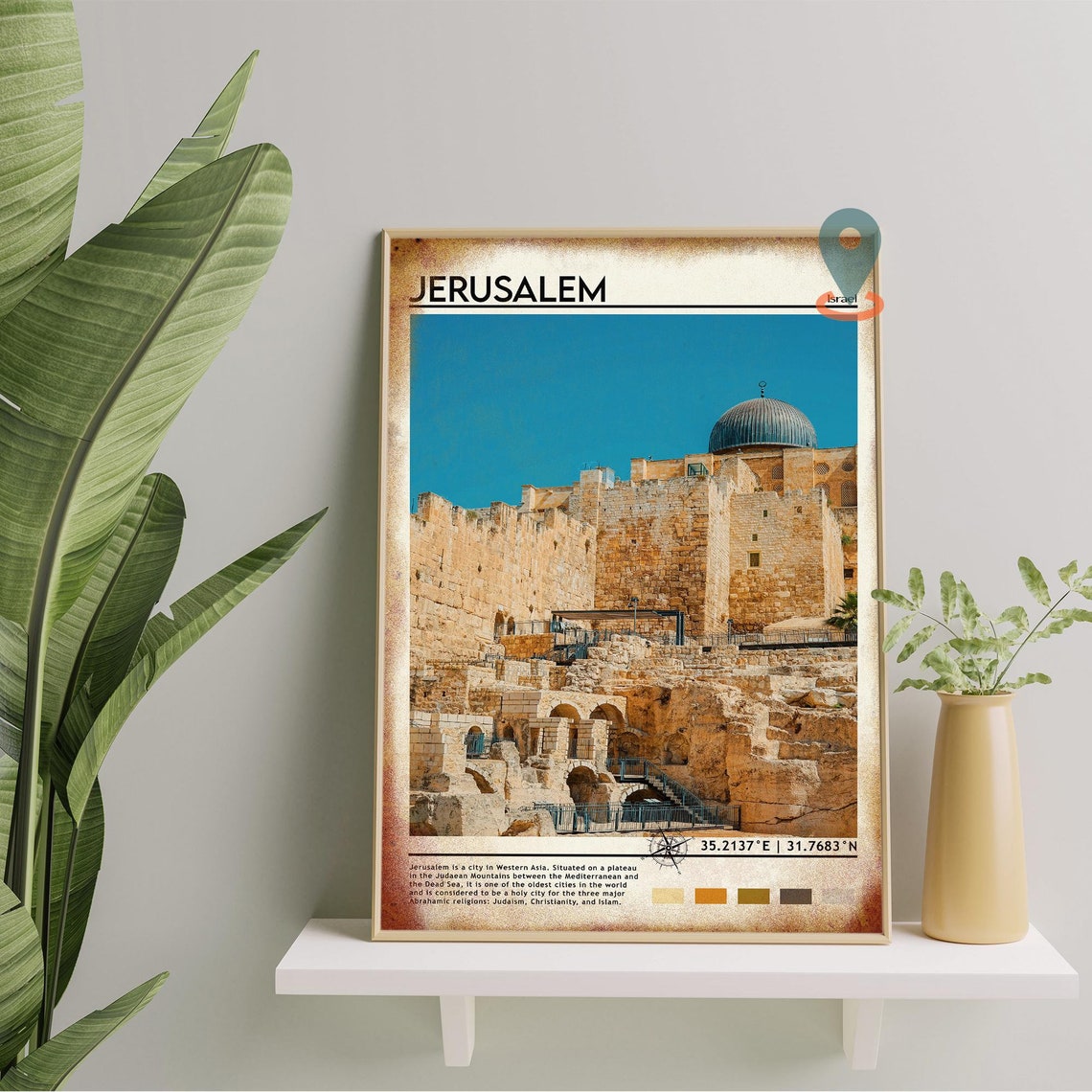 Jerusalem Israel Ancient Stone Walls Dome Historic City Poster - Image 6