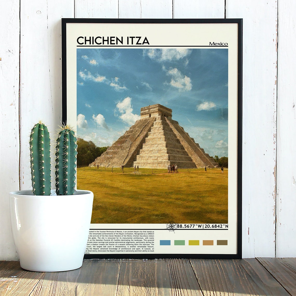 Chichen Itza Print Chichen Itza Poster Chichen Itza Wall Art Chichen Itza Travel Chichen Itza Art Print Chichen Itza Artwork Mexico - Image 2