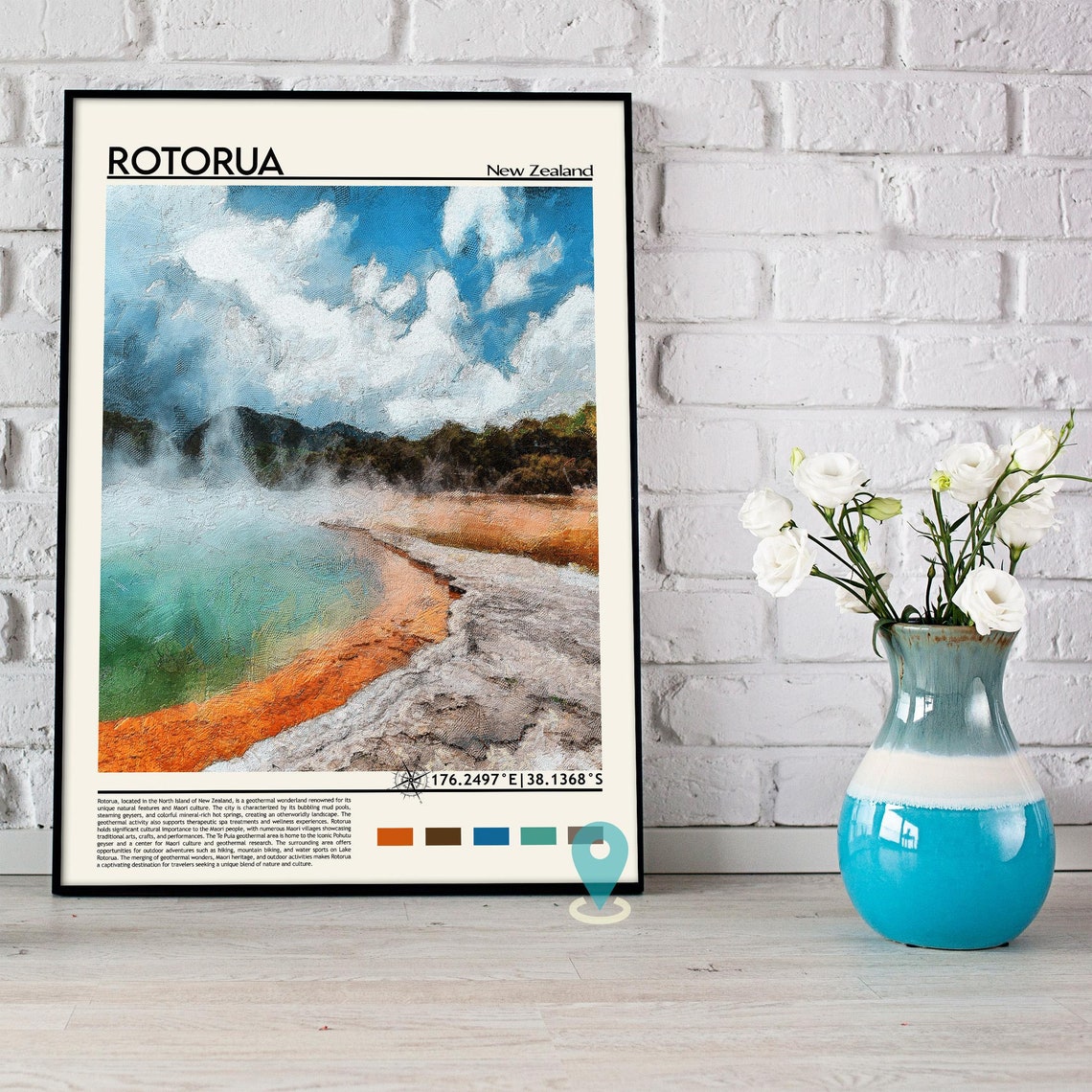 Rotorua Print Rotorua Poster Rotorua Wall Art Rotorua Travel Print Rotorua Art Print Rotorua Artwork Rotorua Photo New Zealand Print - Image 3