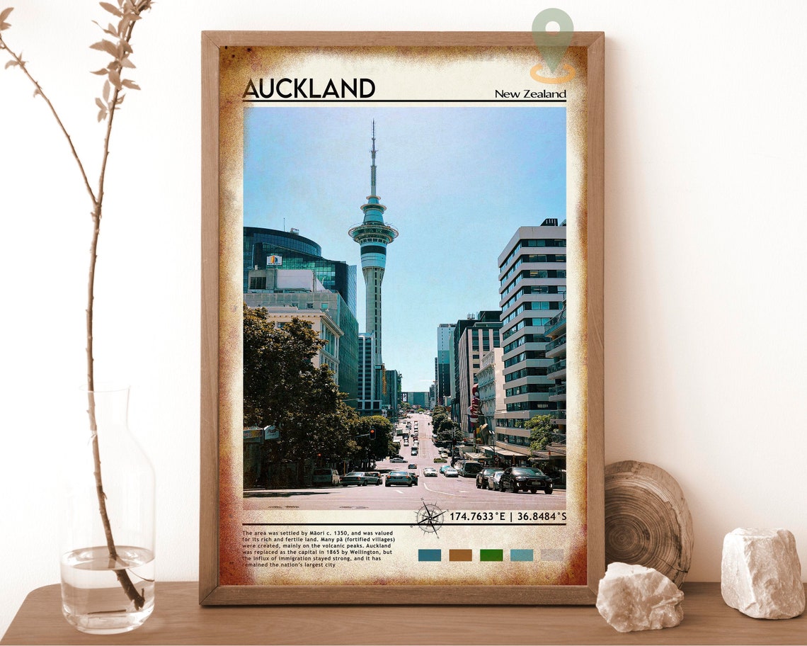 Auckland Print Vintage Poster Auckland Wall Art Auckland Poster Auckland Photo Auckland Poster Print Auckland Wall Decor New Zealand - Image 6