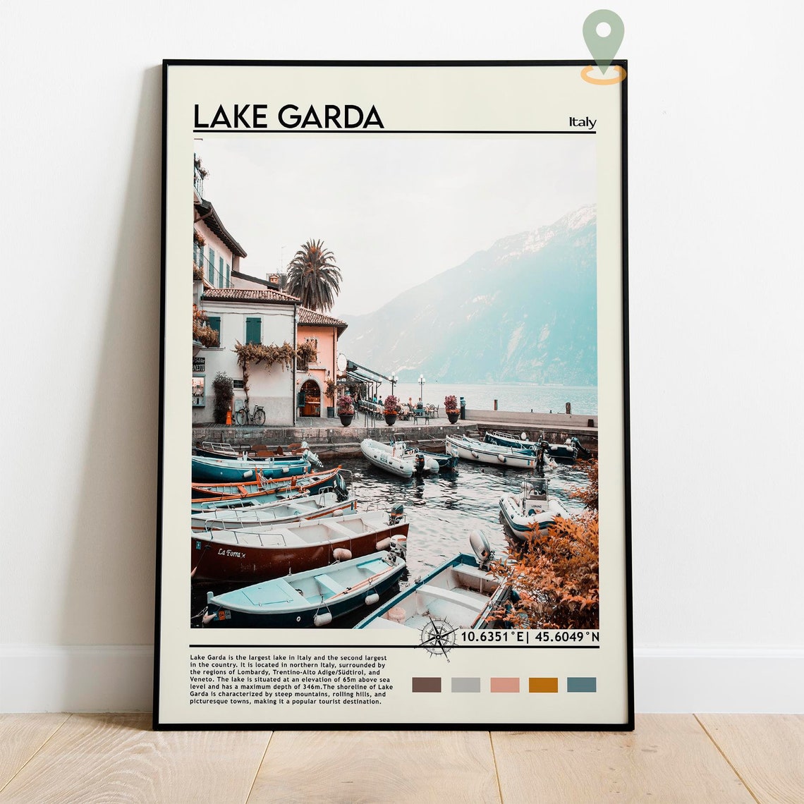 Lake Garda Print Lake Garda Art Lake Garda Poster Lake Garda Photo Lake Garda Poster Print Lake Garda Painting Italy Travel Poster - Image 2