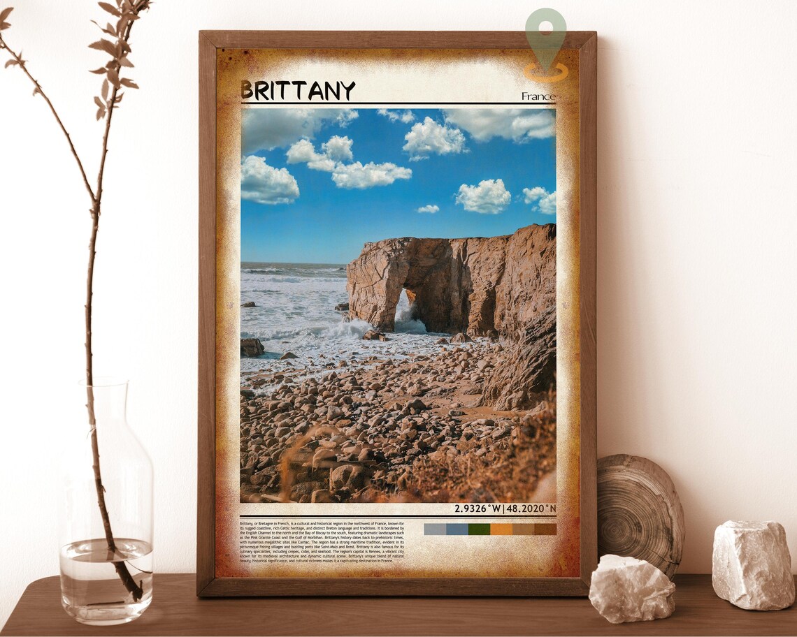 Brittany France Rugged Rocky Coastline Sea Arch Ocean Poster - Image 6