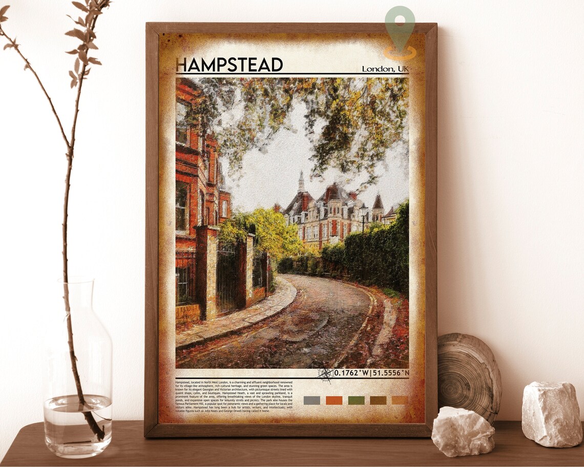 Hampstead London England Leafy Village Historic Street Scene Poster - Image 6