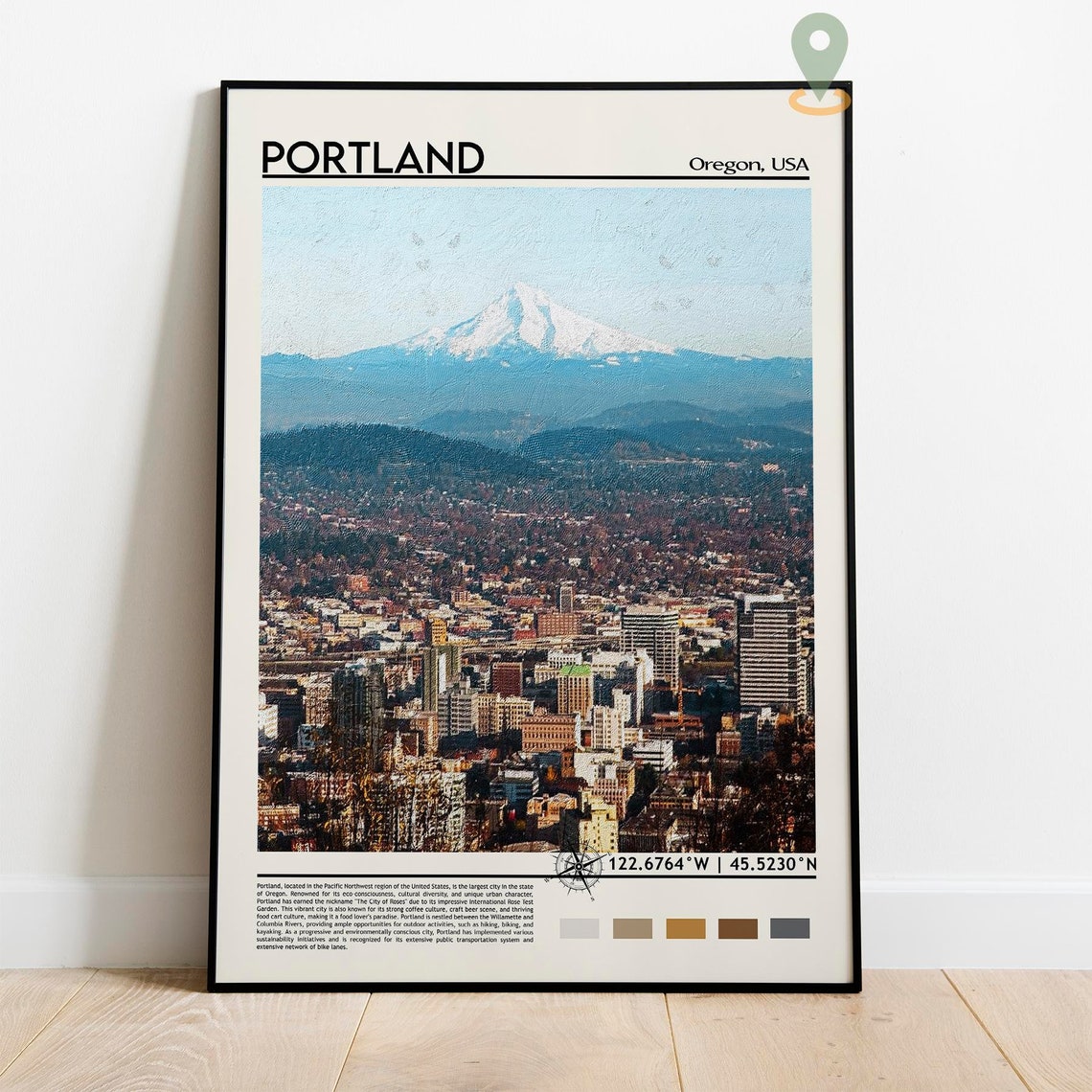 Portland Print Portland Art Portland Poster Portland Photo Portland Poster Print Portland Painting Oregon Travel Poster Portland W - Image 3