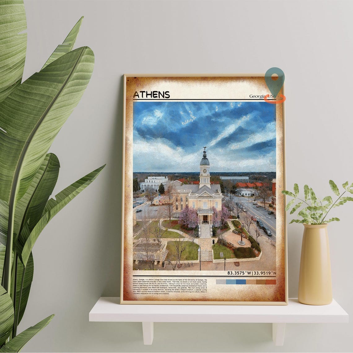 Athens Print Athens Wall Art Athens Poster Athens Photo Athens Poster Print Athens Travel Poster Athens Georgia Poster - Image 5