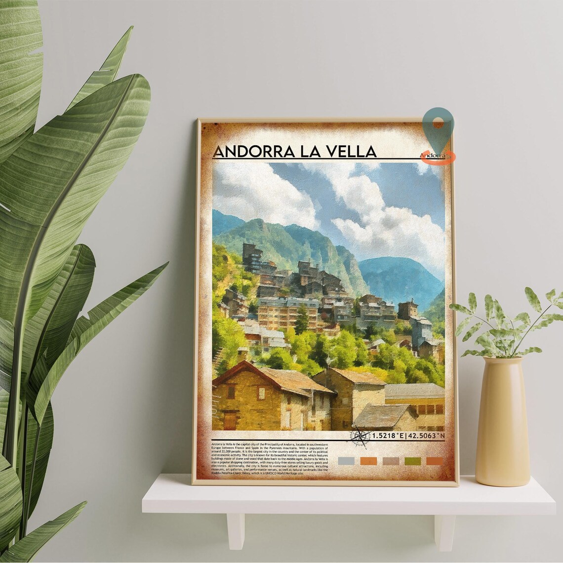 Andorra Print Andorra Poster Andorra Wall Art Andorra Travel Andorra Art Print Andorra Artwork Andorra Photo Iberian Peninsula Print - Image 2
