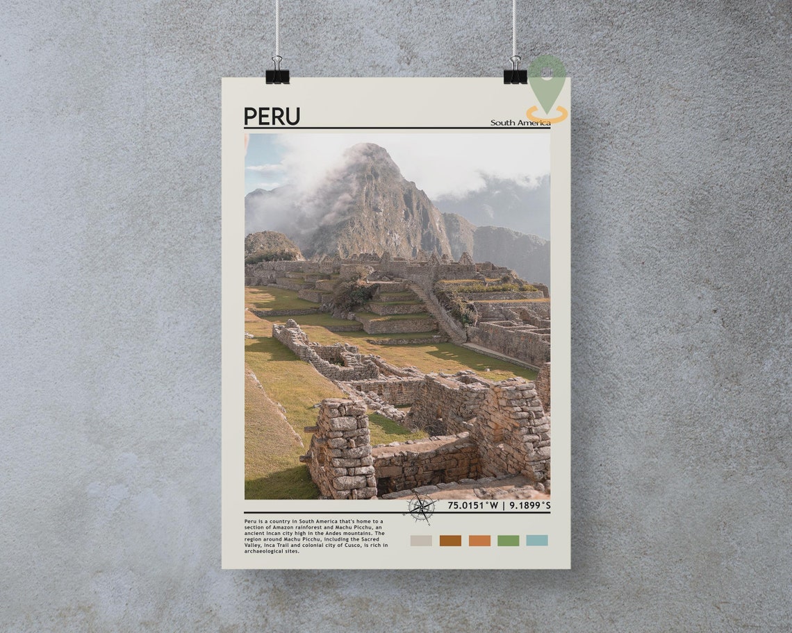 Machu Picchu Peru Ancient Incan Ruins Andes Peak View Poster - Image 5