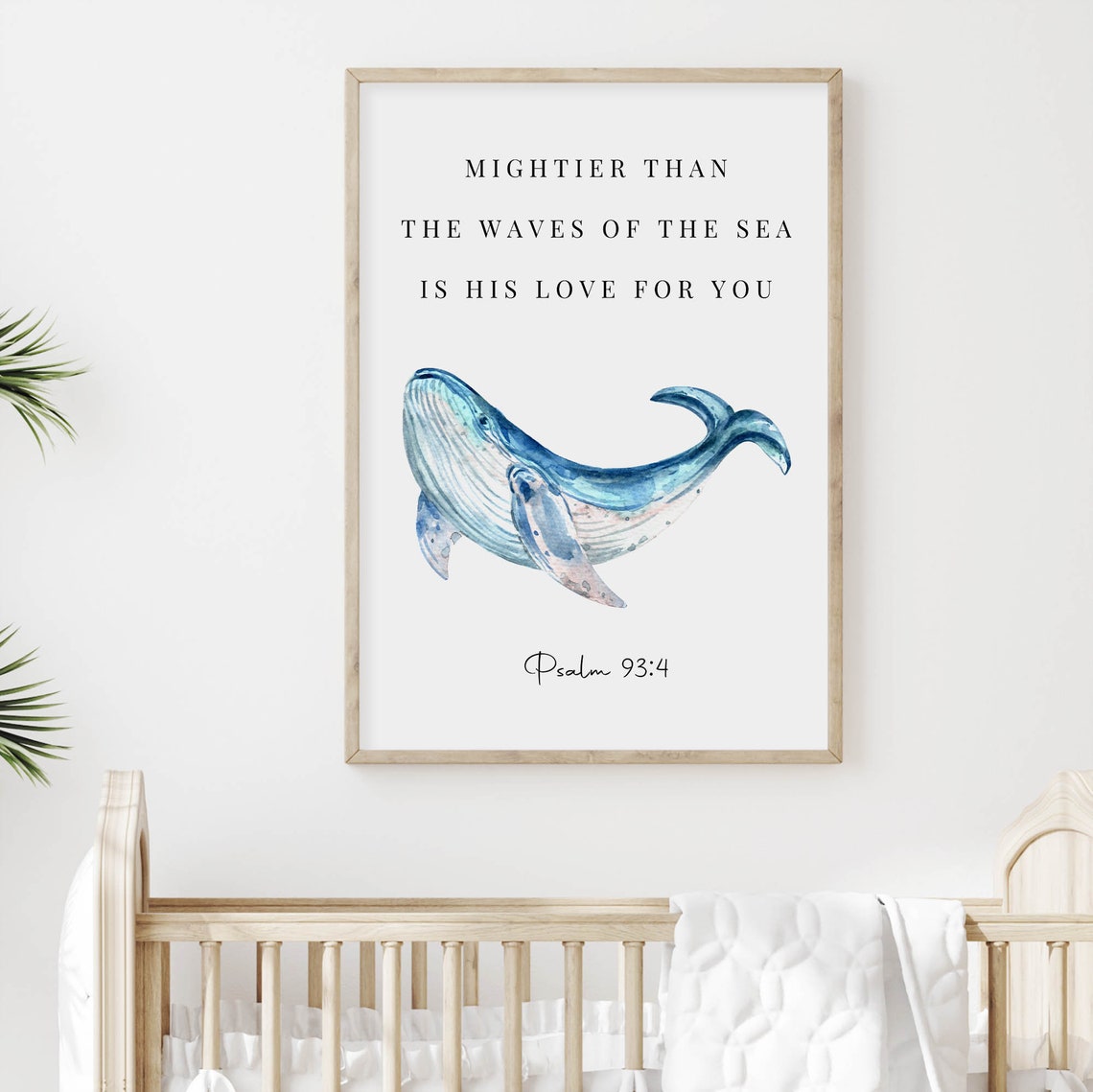 Psalm 93:4 Watercolor Scripture Nursery Poster - Image 2
