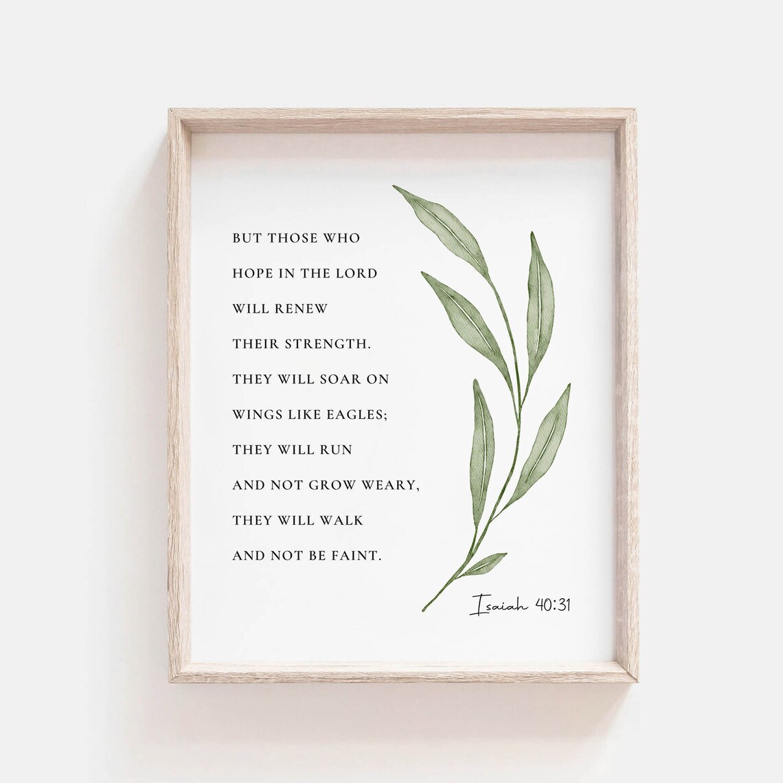 Isaiah 40:31 Watercolor Botanical Scripture Art - Image 2