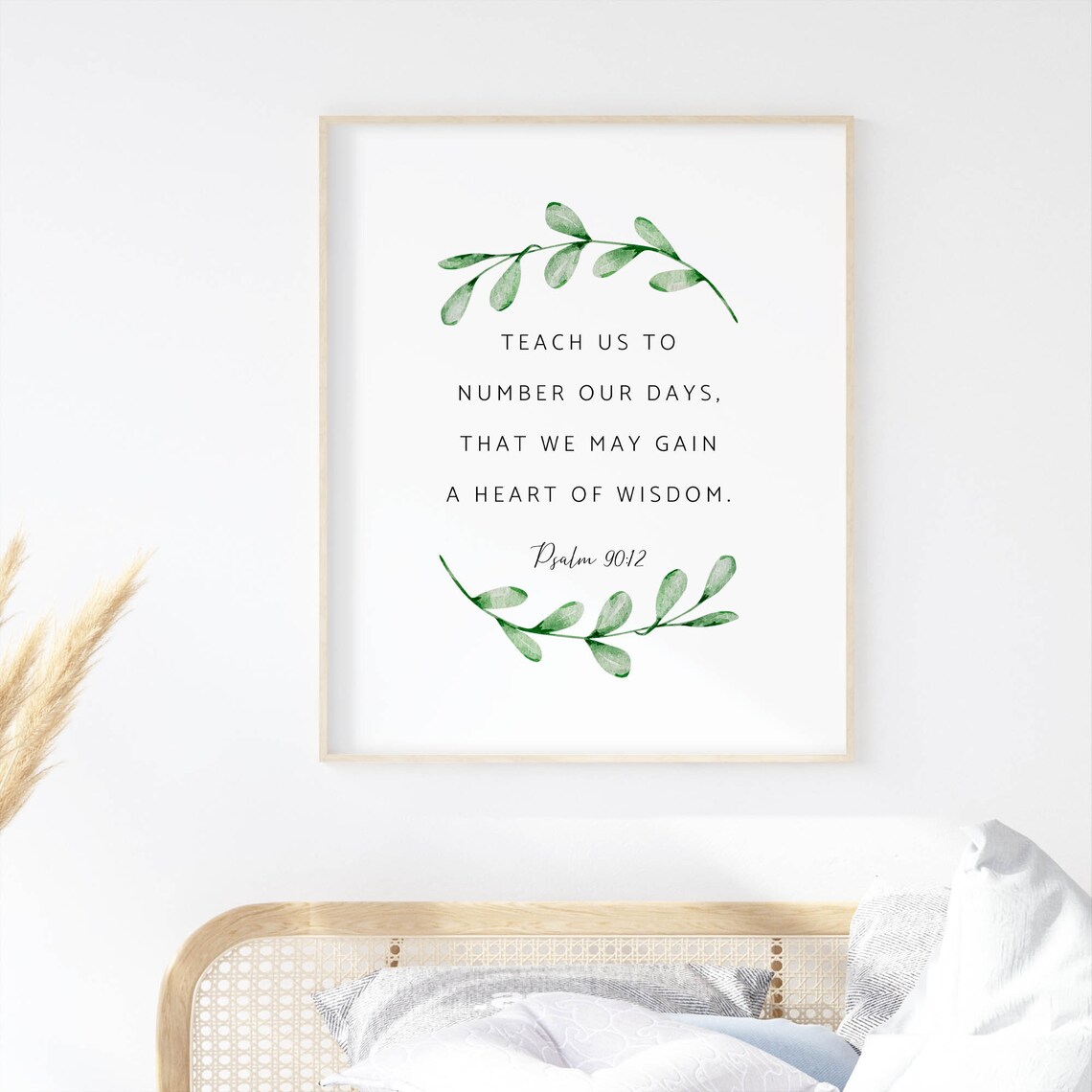 Teach Us to Number Our Days Psalm 90:12 Watercolor Scripture Poster - Image 2