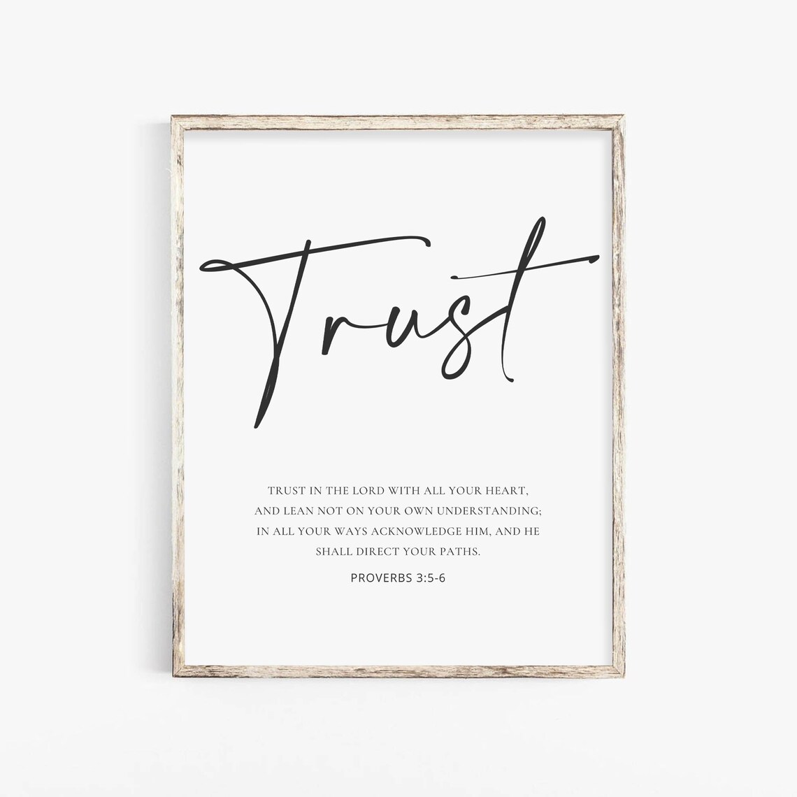 Trust In The Lord With All Your Heart Proverbs 3:5-6 Script Poster