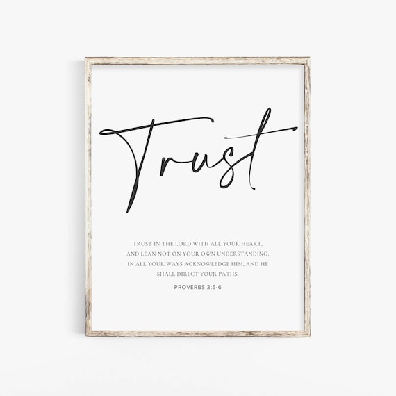 Trust In The Lord With All Your Heart Proverbs 3:5-6 Script Poster