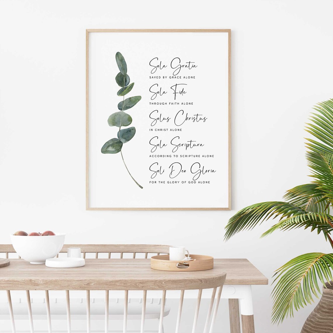 Five Solas Grace Alone Faith Alone Christian Eucalyptus Poster - Image 2