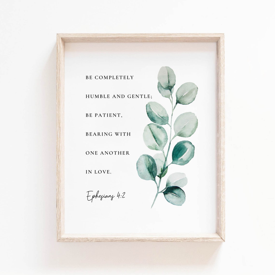 Ephesians 4:2 Botanical Scripture Wall Art Print - Image 2