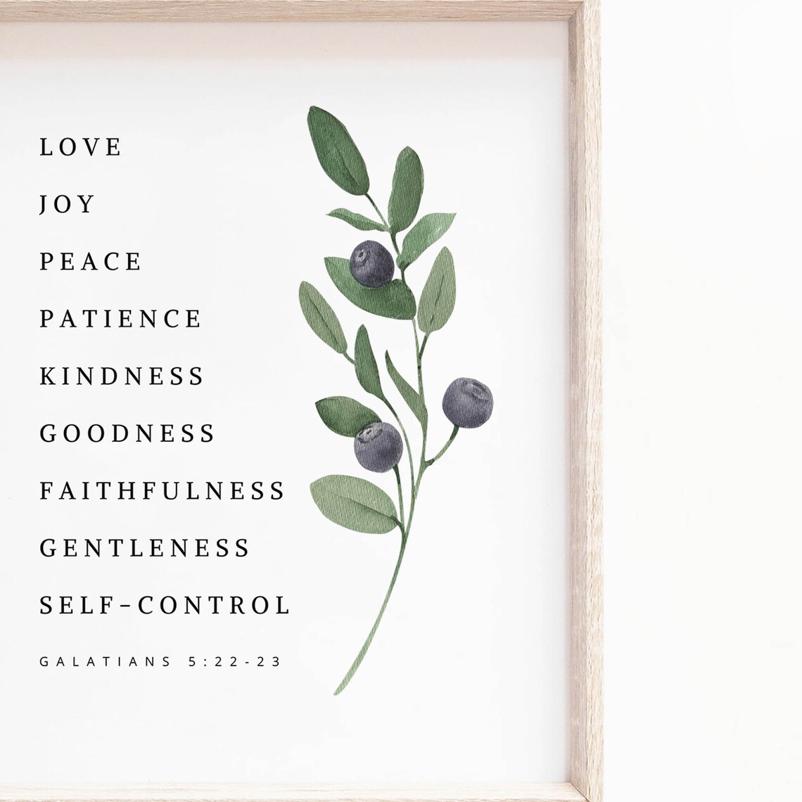 Fruit of the Spirit Scripture Botanical Art Print - Image 2