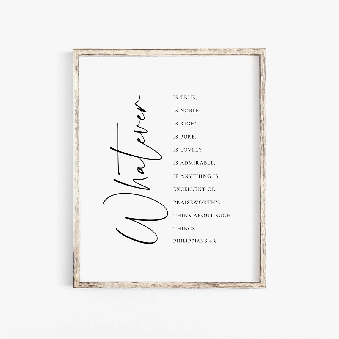 Philippians 4:8 Whatever Is True Christian Art Print - Image 2