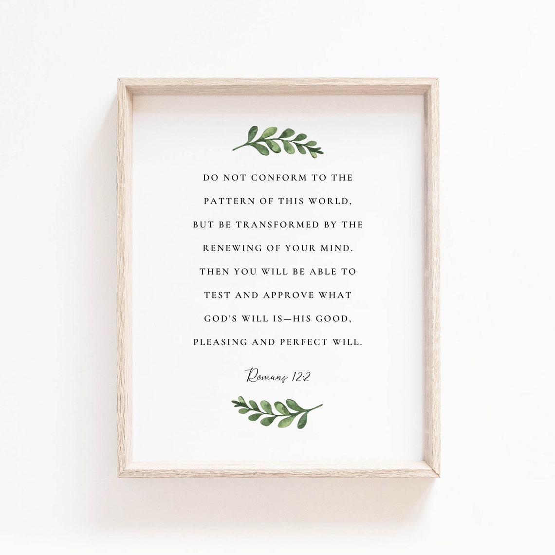 Romans 12:2 Botanical Scripture Art Print - Image 2