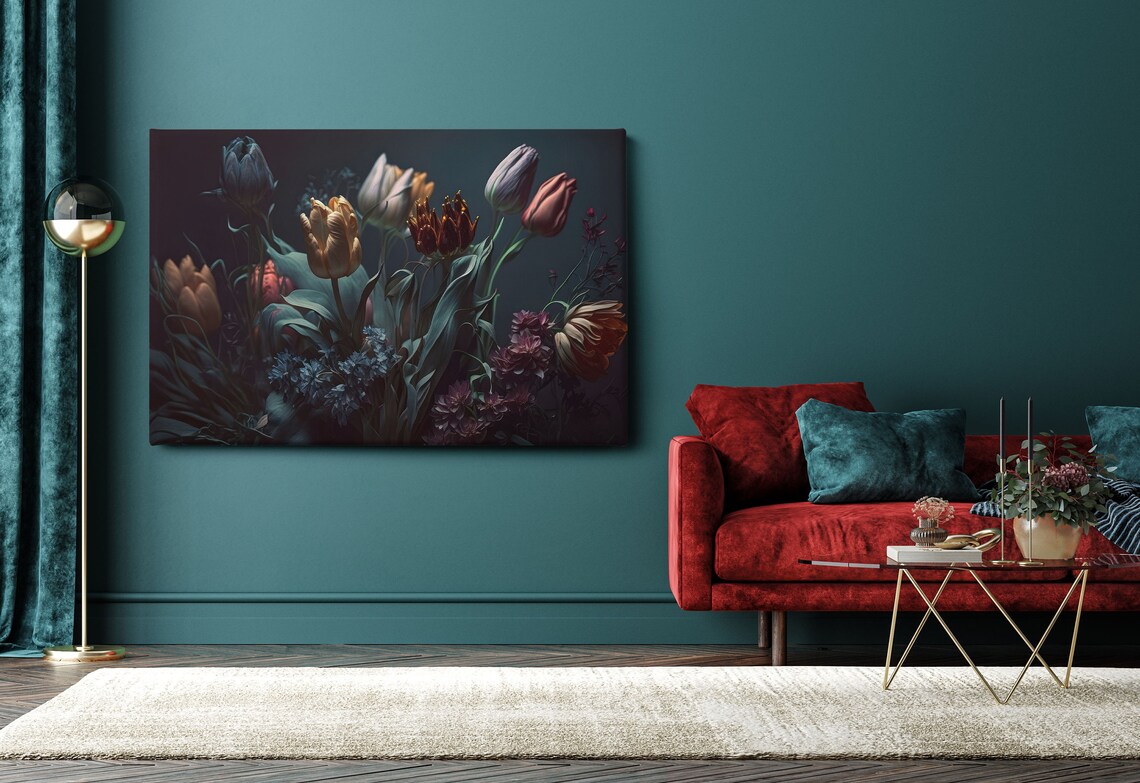 Tulip Flowers, Colorful 3D Floral Wall Art Print - Image 2