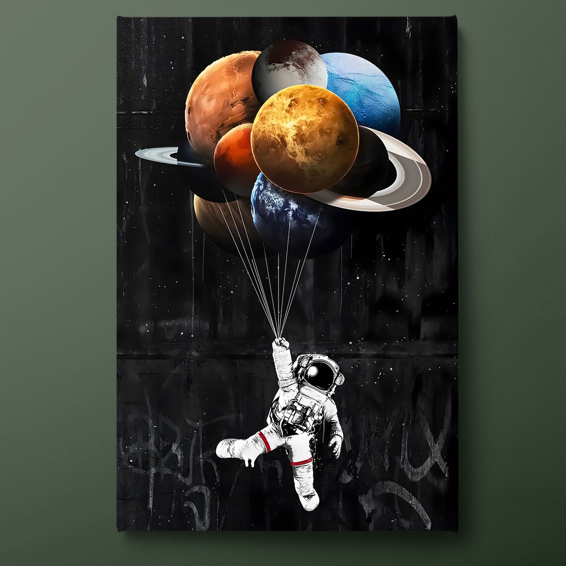 Astronaut Graffiti Art Print, NASA-Inspired Space