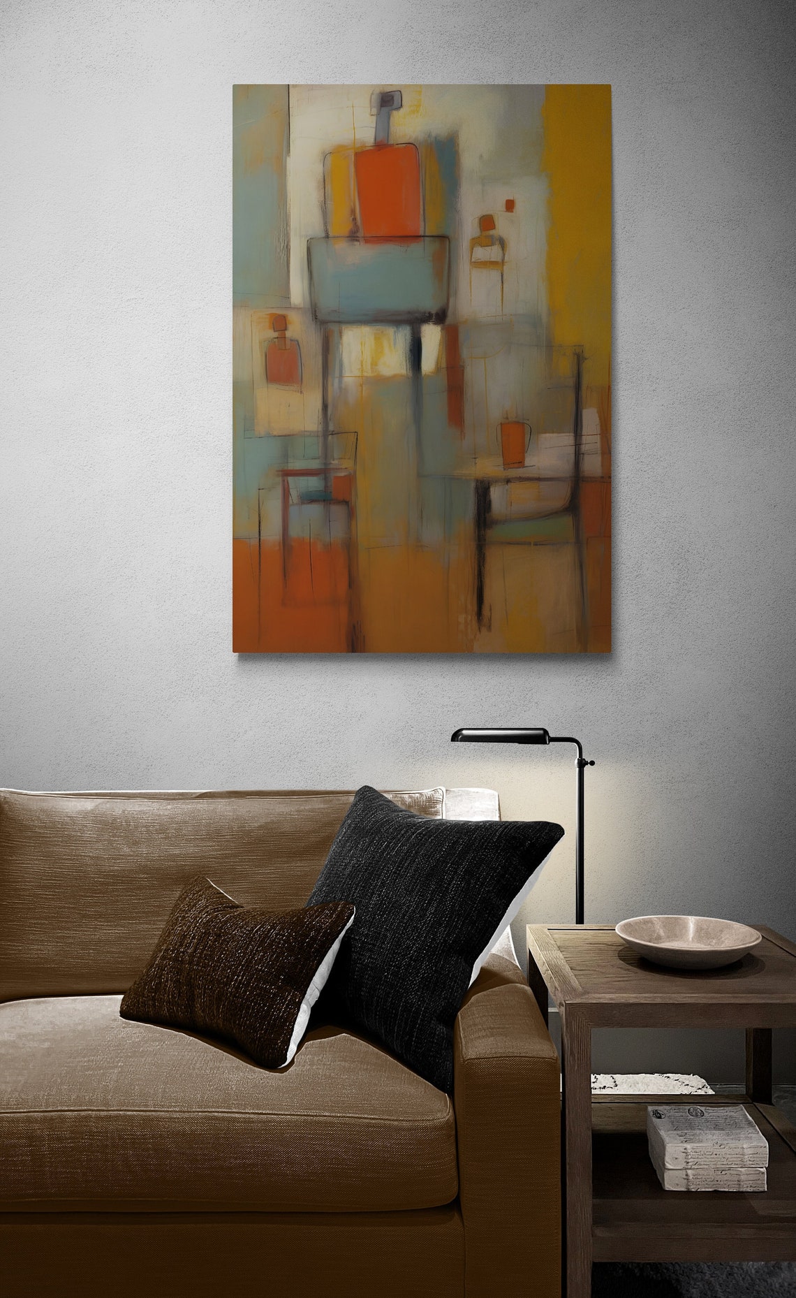 Orange Yellow Color Field Abstract Painting Modern Minimalist Wall Art - Image 2