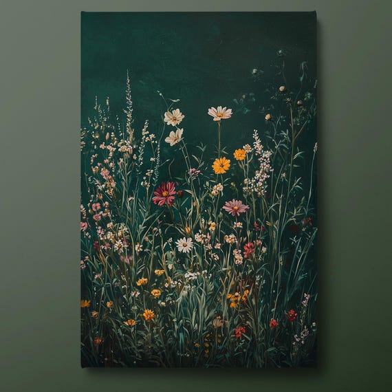 Wildflowers Field Of Flowers Botanical Art Print