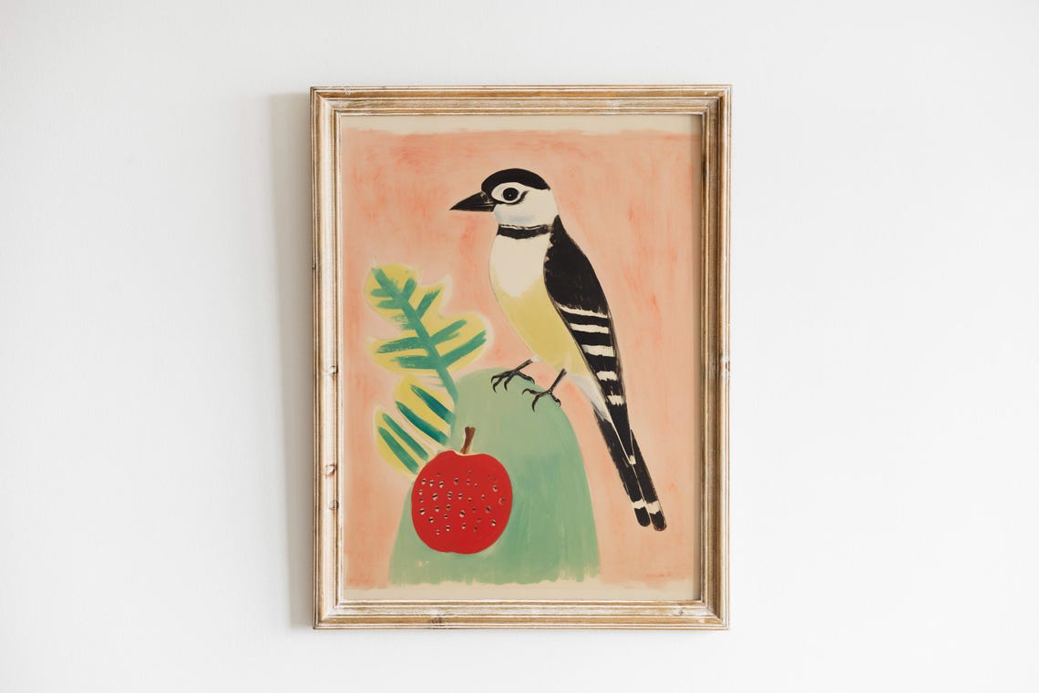 Bird Sketch Art Print, Farmhouse Nursery Decor - Image 4