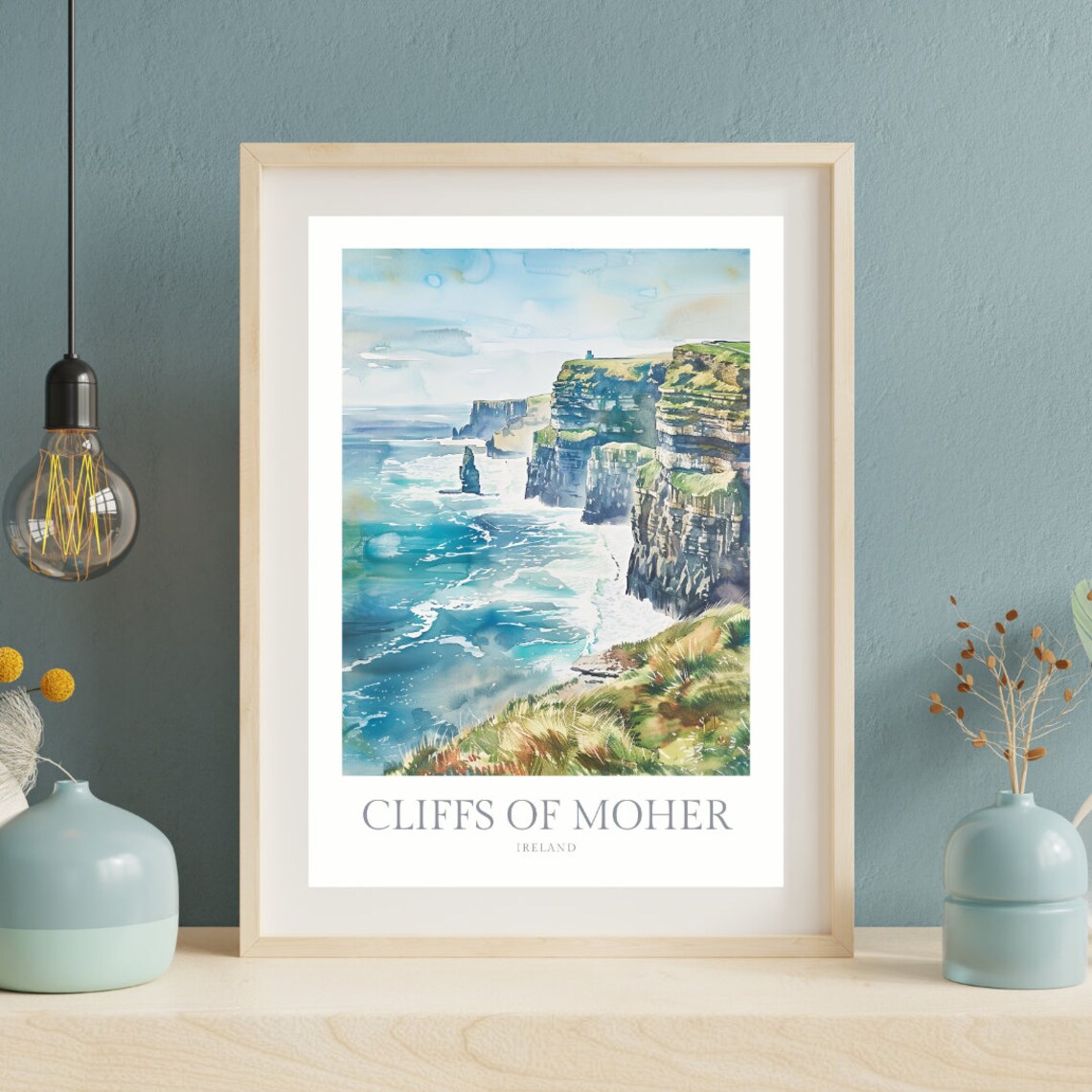 Cliffs Of Moher Ireland Watercolor Art Print - Image 2