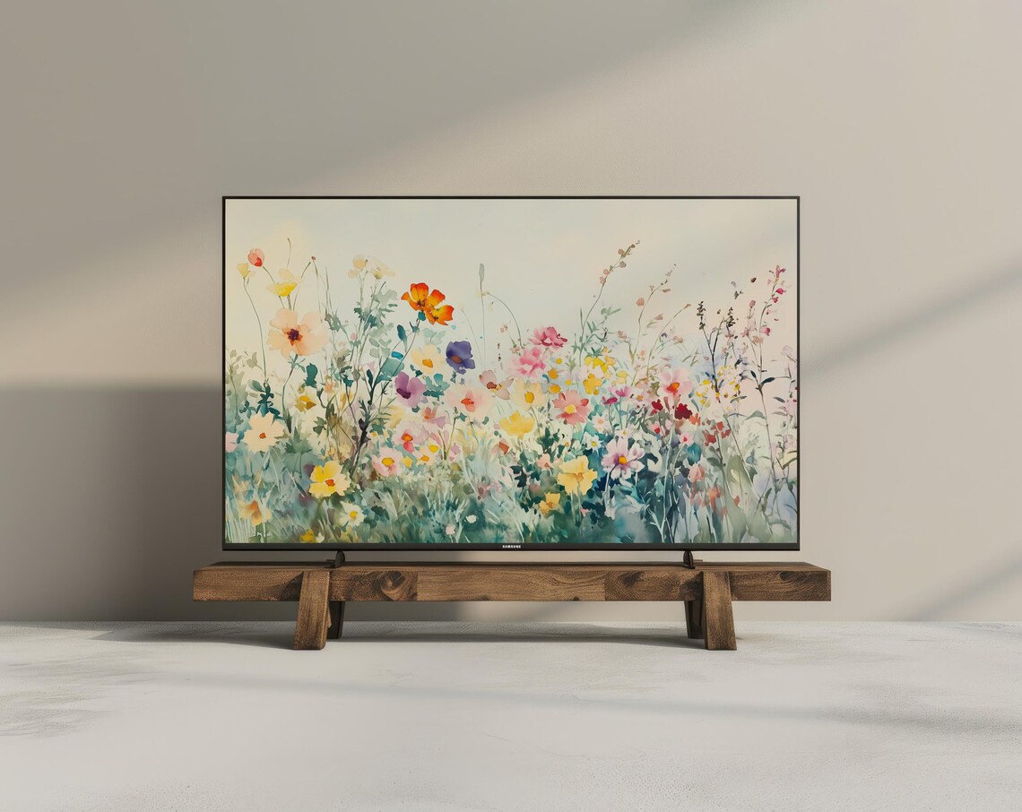 Colorful Wildflowers Meadow Watercolor Antique Spring Floral Art Poster - Image 3