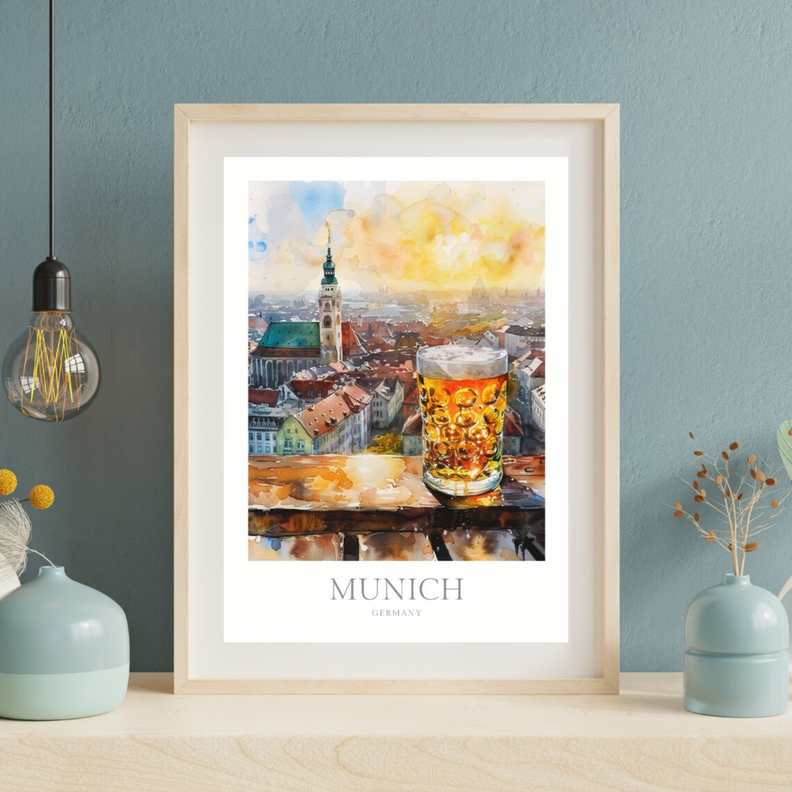 Munich Germany Watercolor Travel Poster Art Print - Image 2