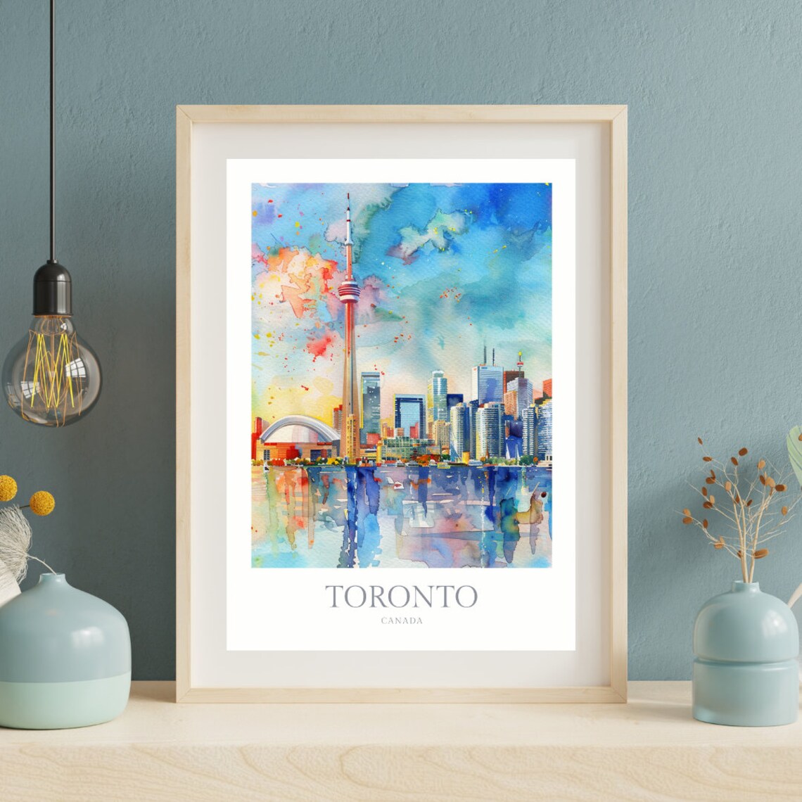 Toronto Canada Watercolor Art Print, City Decor - Image 2