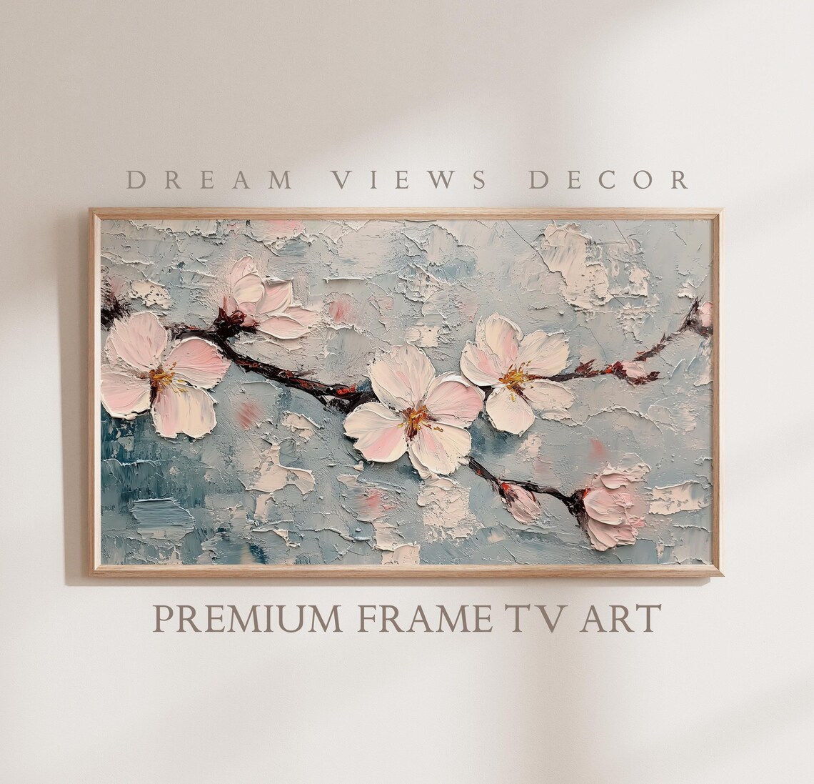 Sakura Antique Oil Painting Cherry Blossom Art Print