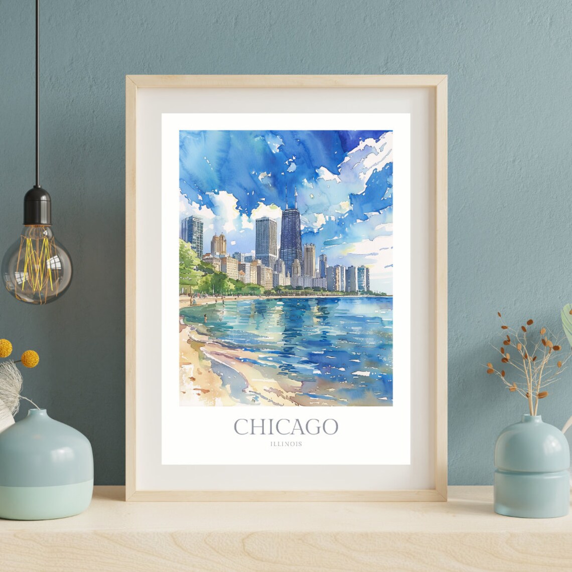 Chicago, Illinois Watercolor Art Print, Travel Poster - Image 2