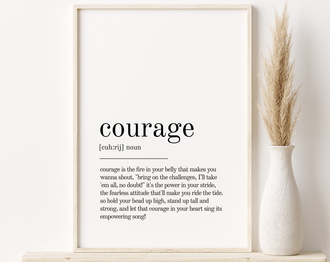 Courage Definition Personalized Wall Art Print