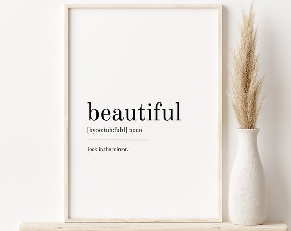 Beautiful Minimalist Quote Art Print, Modern Wall Art