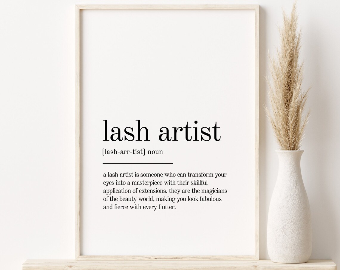 Lash Artist Definition Print, Minimalist Poster