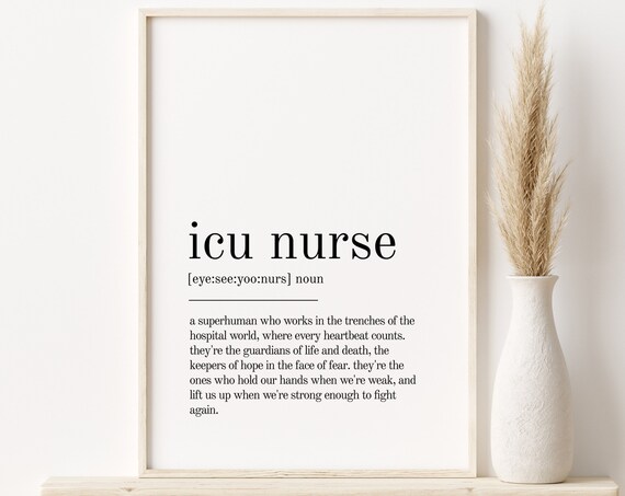 ICU Nurse Definition Superhero Typography Appreciation Poster