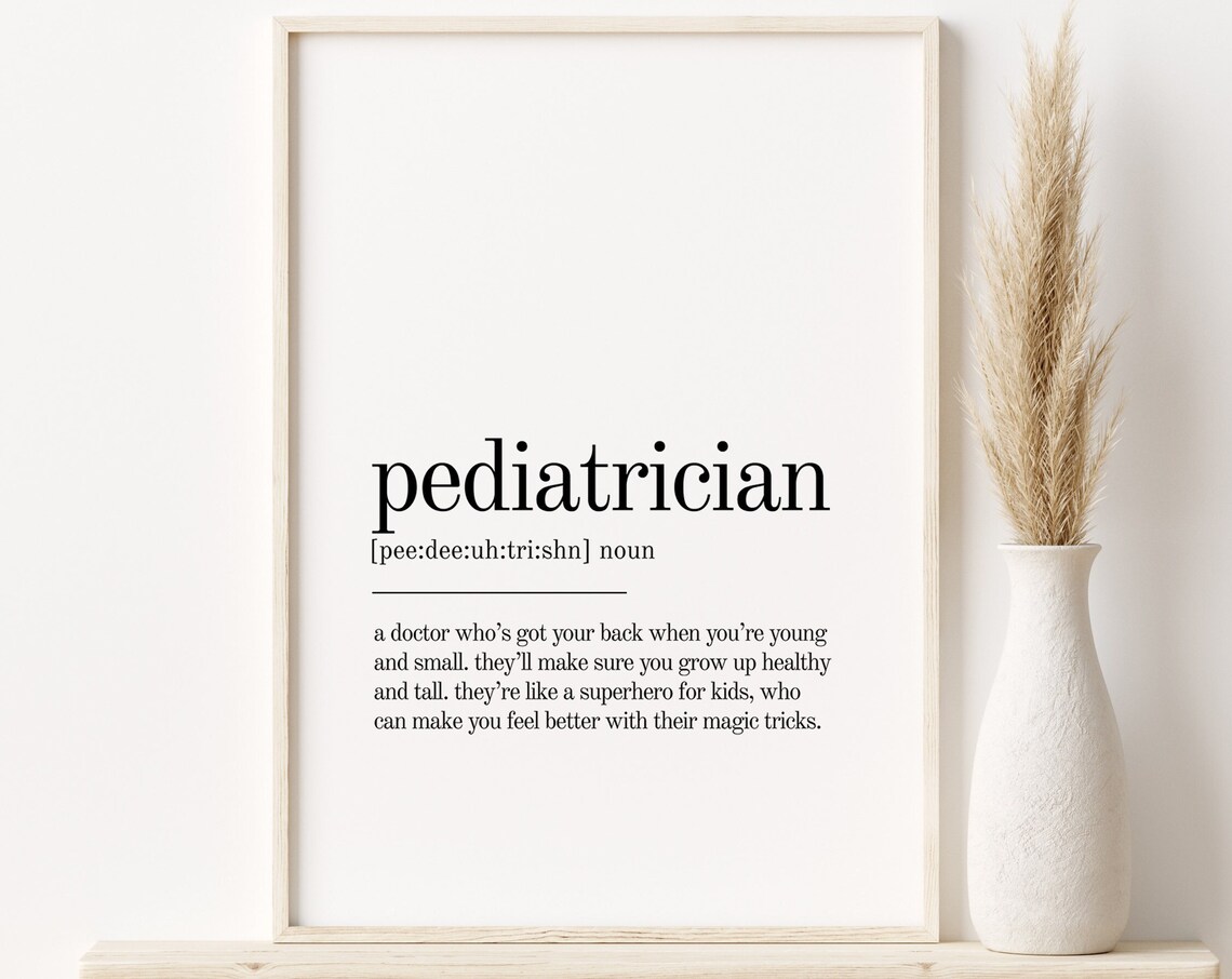 Pediatrician Definition Minimalist Art Print