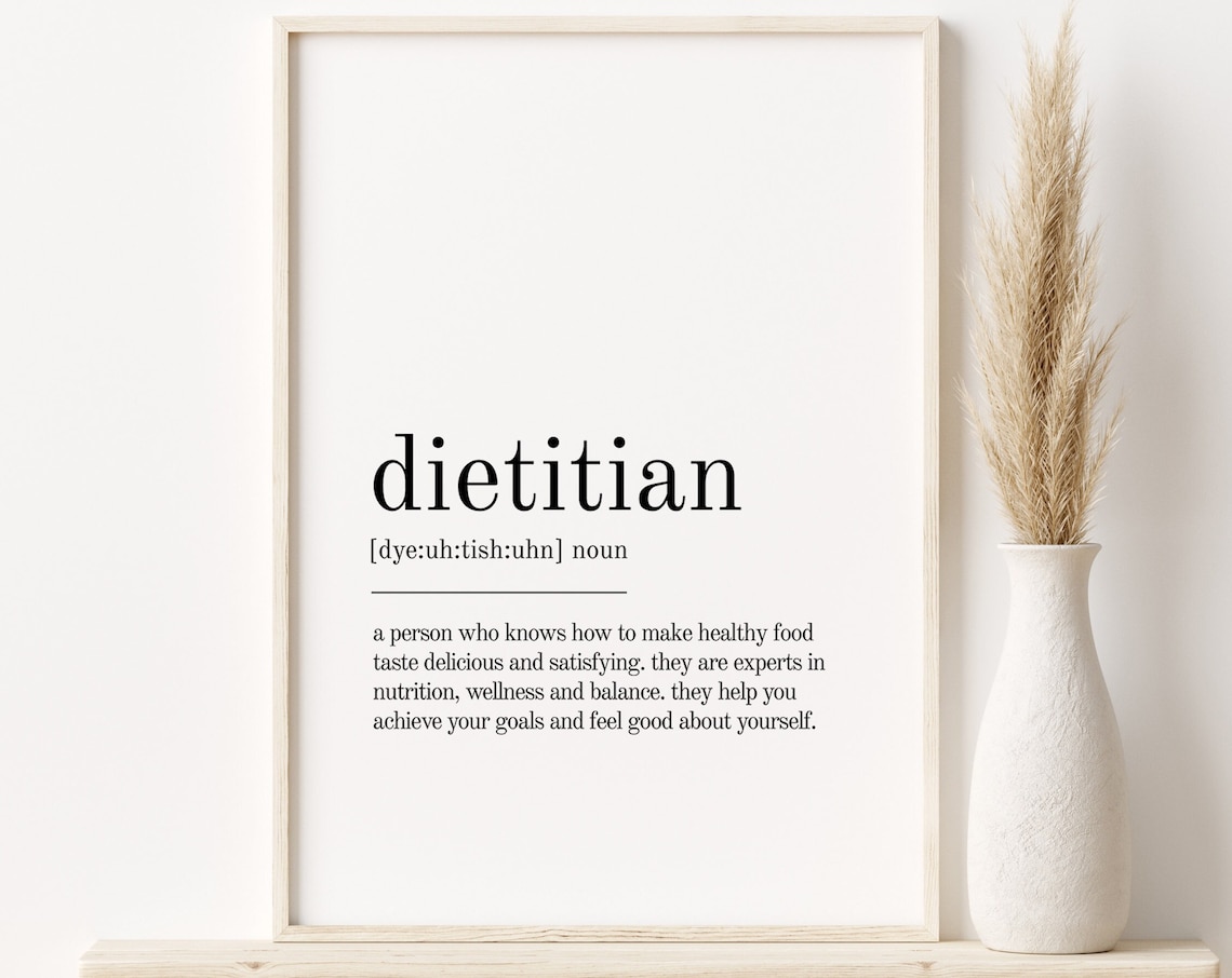 Dietitian Definition Print, Minimalist Self Love Poster