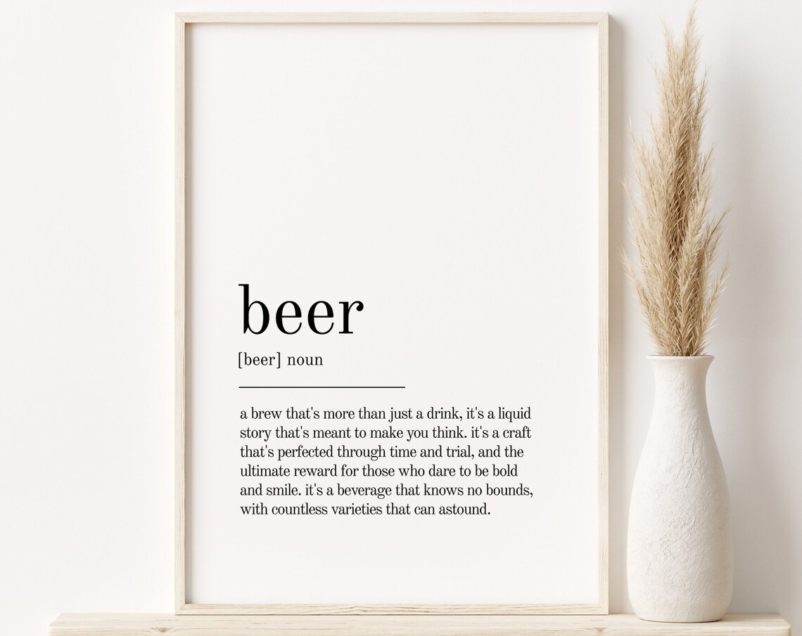 Beer Definition Minimalist Modern Art Print