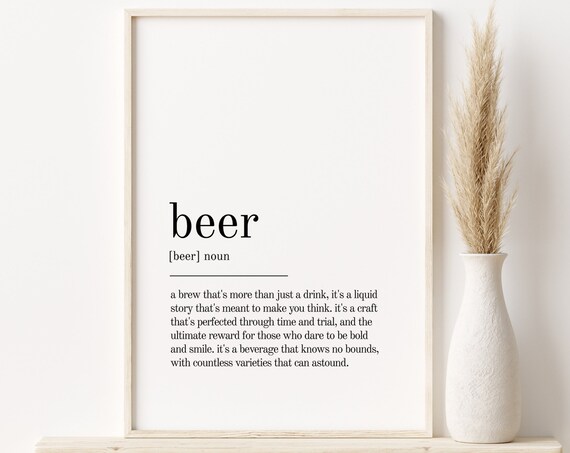 Beer Definition Minimalist Modern Art Print