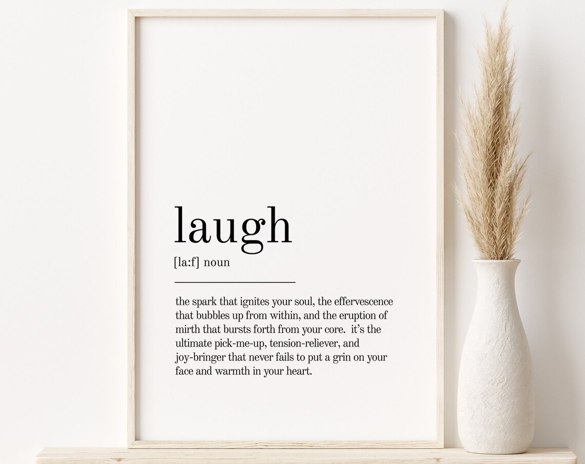 Laugh Definition Book Quote Art Print, Office Decor