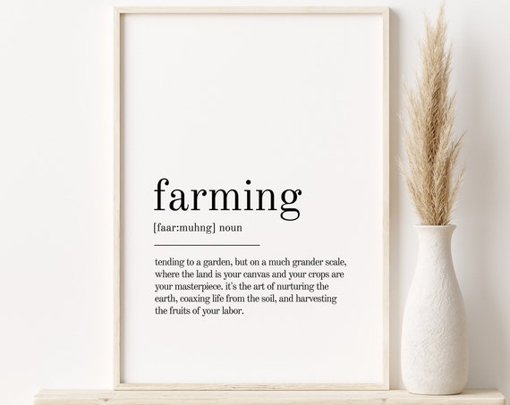Farming Definition Minimalist Modern Art Print