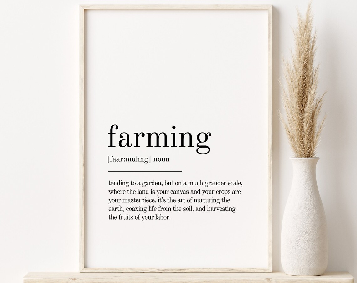 Farming Definition Minimalist Modern Art Print