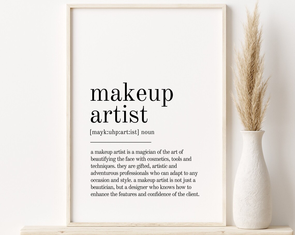 Makeup Artist Definition Print, Office Dictionary Art Print
