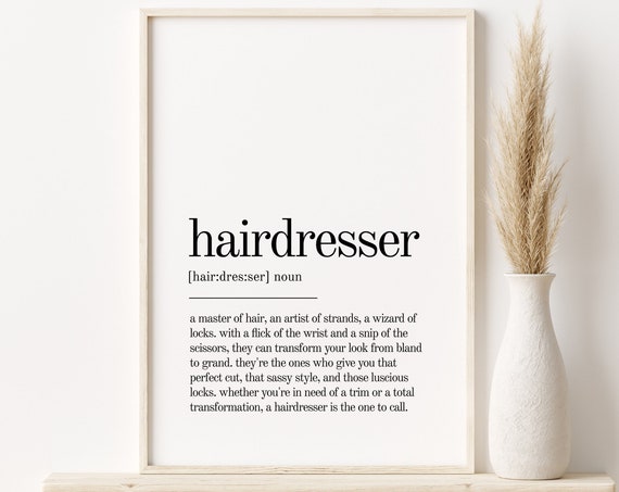 Hairdresser Definition Minimalist Quote Art Print