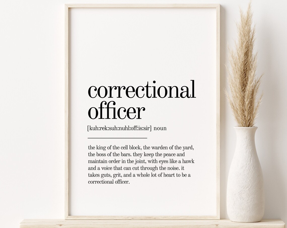 Correctional Officer Definition Appreciation Typography Poster