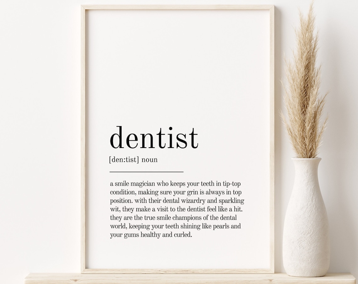 Dentist Definition Minimalist Modern Art Print